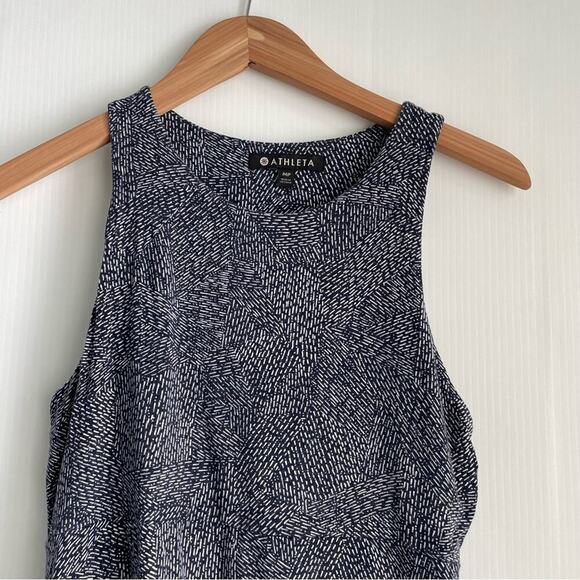 Athleta Santorini sleeveless dress navy and white size petite medium - Picture 3 of 9